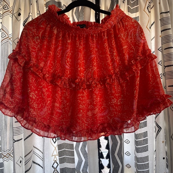 Medium 1.State Paisley puffed sleeve v neck top and matching skirt medium nwt - Picture 10 of 11